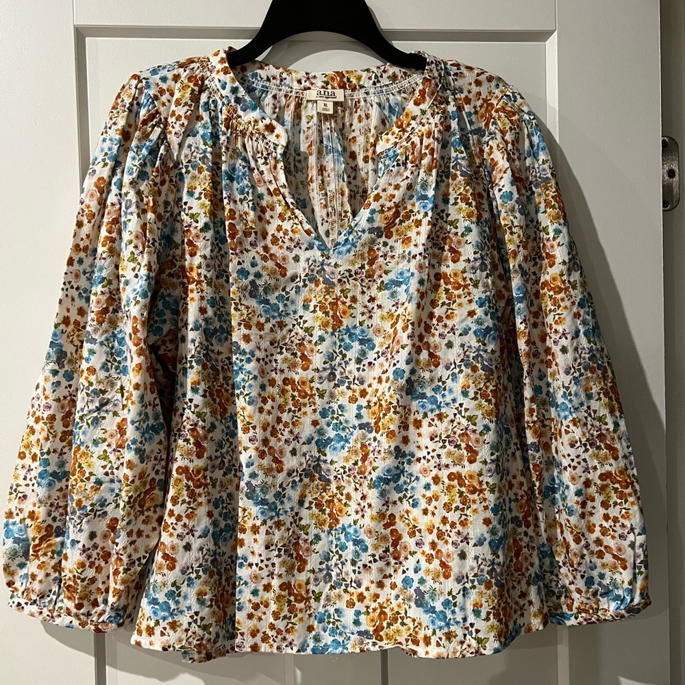 NWT Ana Women’s XL Floral Blouse